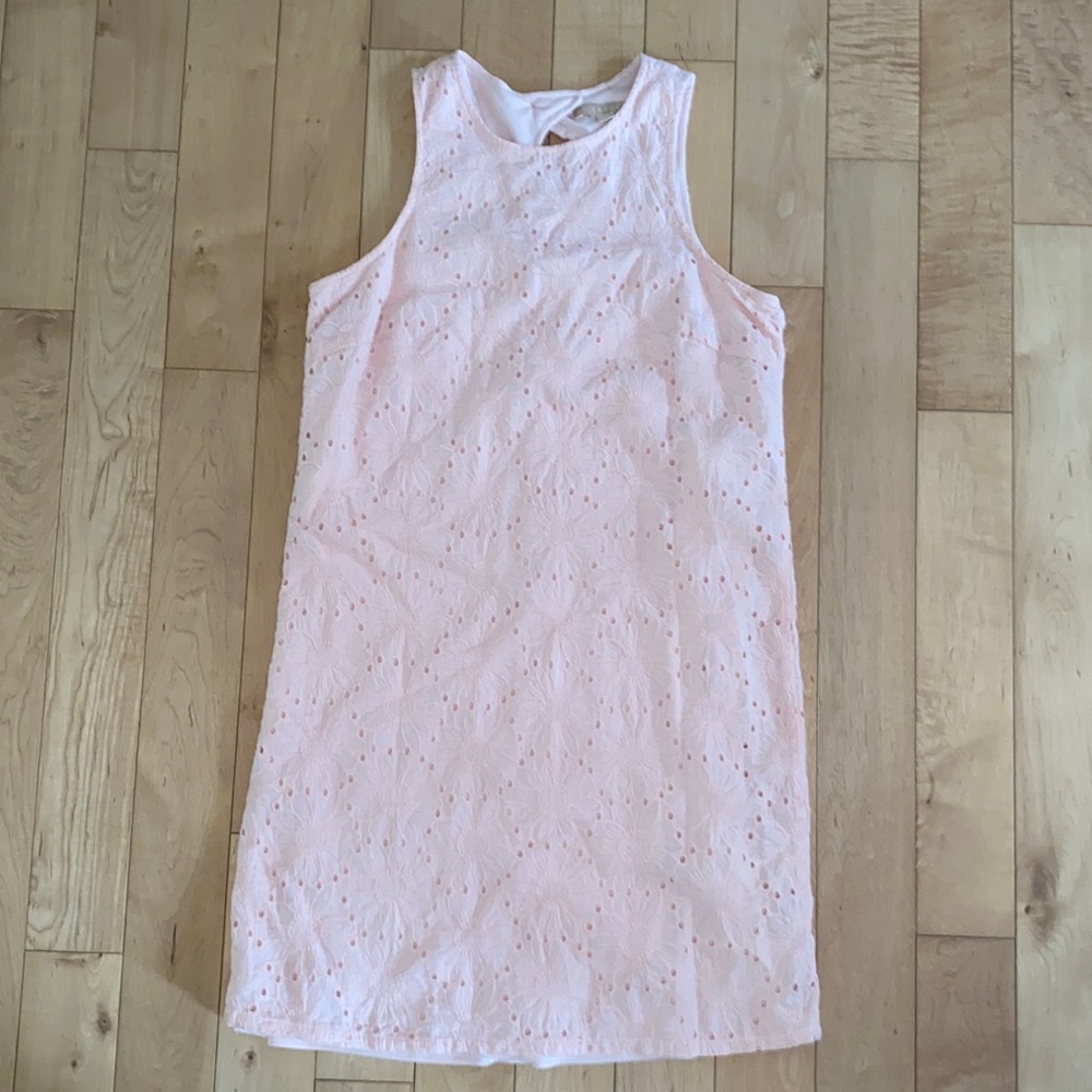 Pink Lace floral Dress, mid thigh length